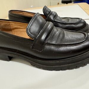 Madewell Bradley Lugsole Black Leather Loafers